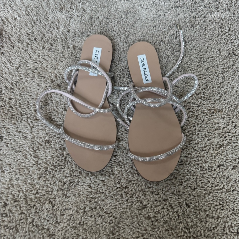 Steve Madden Silver Strappy Sandals